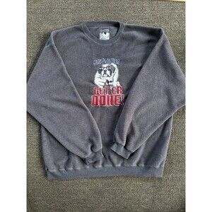 Big Dogs Polar Dogs Fleece Sweatshirt XL Gray “Big Dog Dad Get’er Done” Y2K